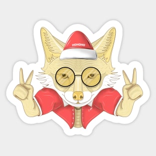 santa coyote Sticker